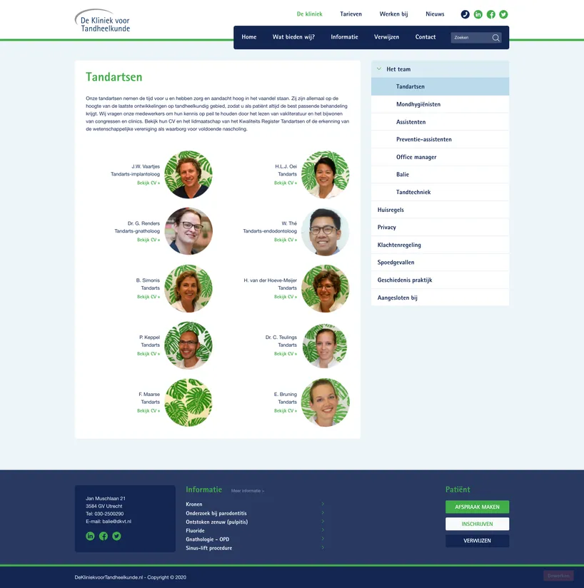 Screencapture dekliniekvoortandheelkunde nl de kliniek het team tandartsen 2020 09 29 09 23 33